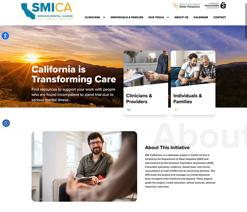 Screenshot of smicaladviser.org homepage